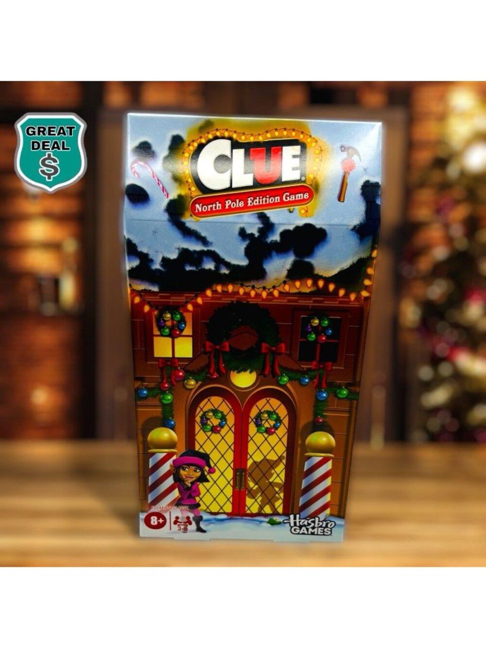 Hasbro Games Clue North Pole Edition Game Christmas Holiday Stocking Stuffer NEW